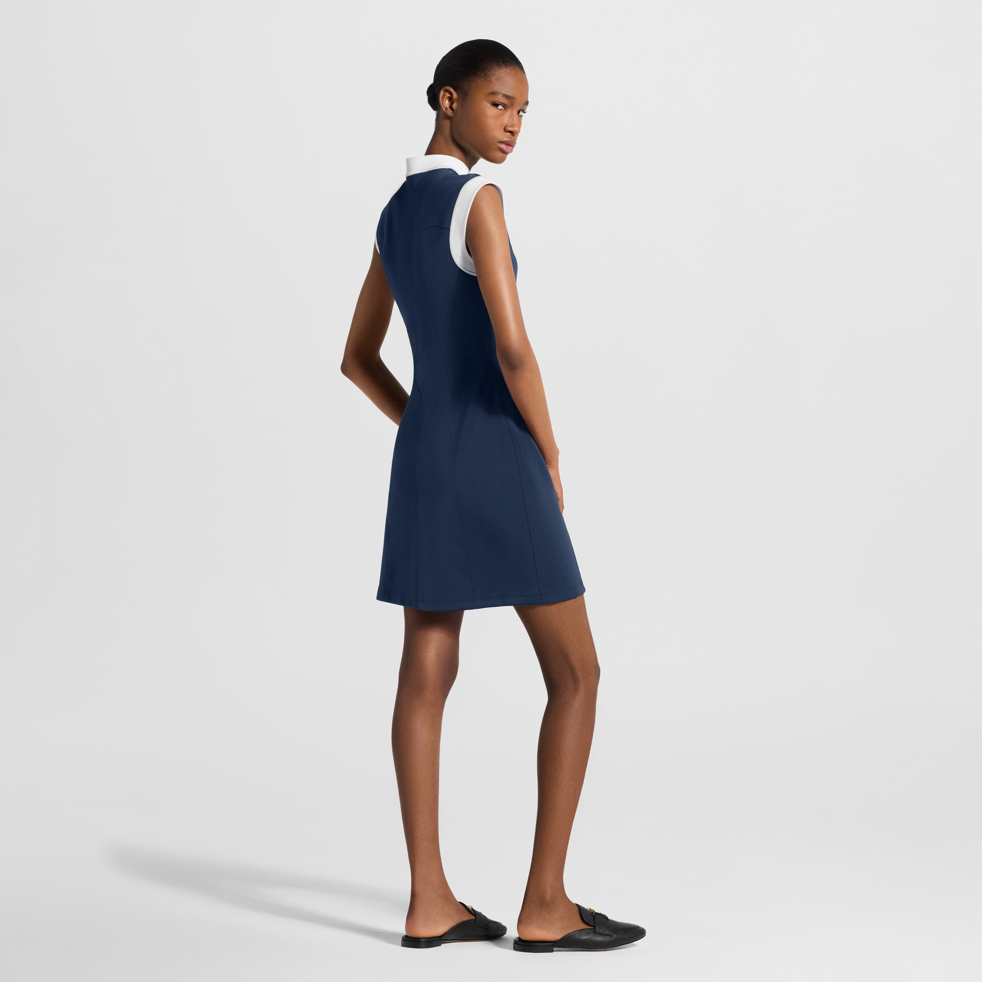 sailor dresses for women Navy Blue Collar Swing Dress - Large This sophisticated Banned Navy Blue & White