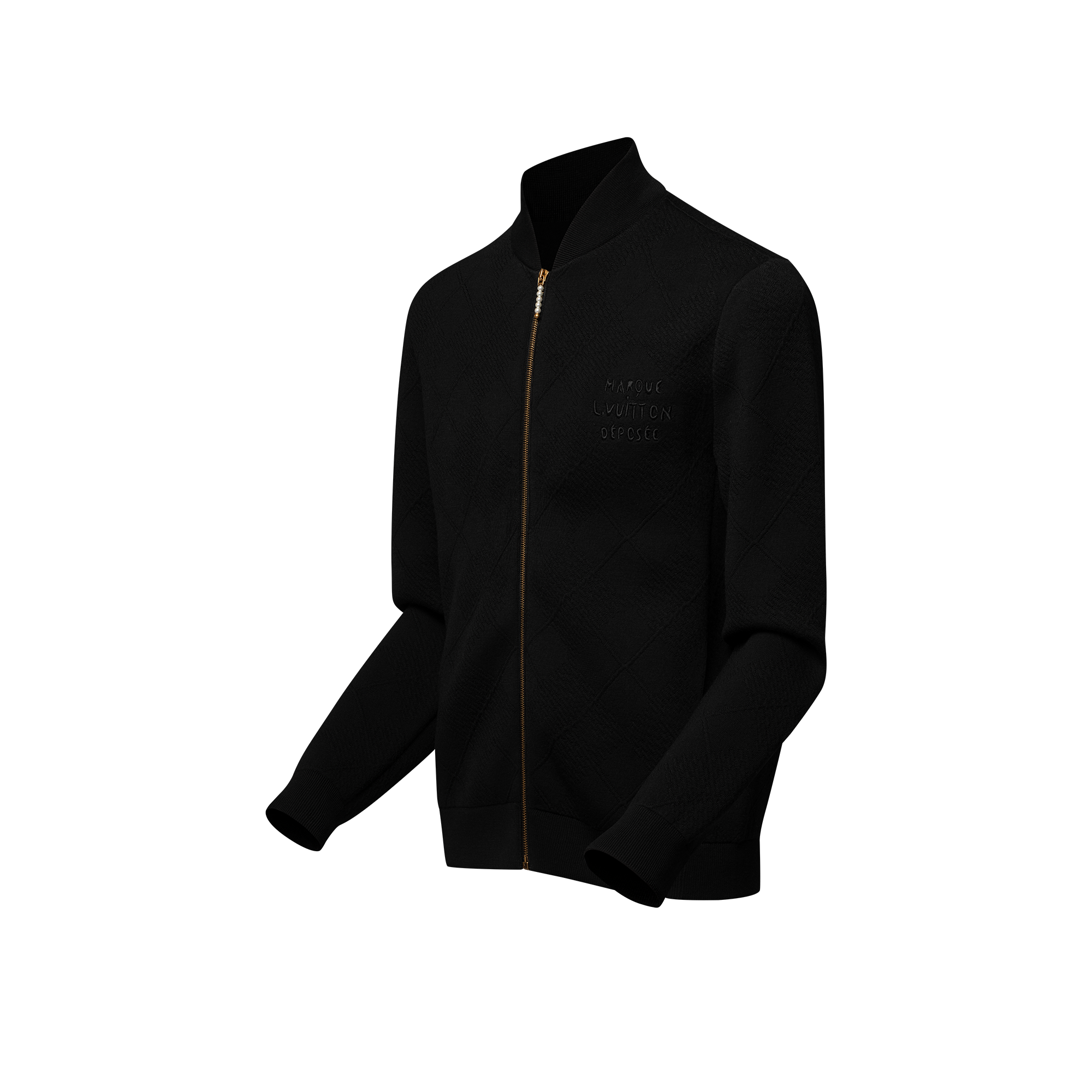  Ready-to-Wear All Ready-to-Wear Textured Knit Wool-Blend Blouson | Louis Vuitton ® (Product zoom)