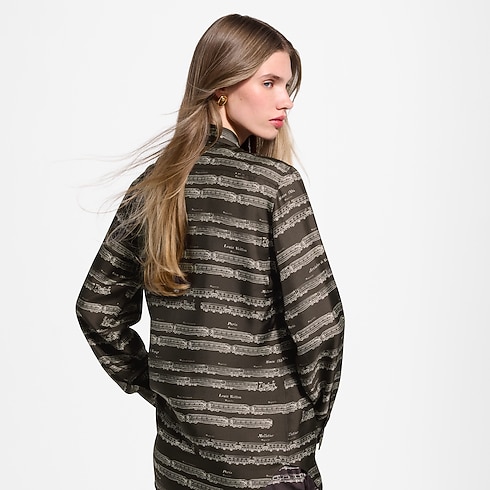 Ready-to-Wear Tops and Shirts Train Print Silk Shirt | Louis Vuitton ® (Product zoom)