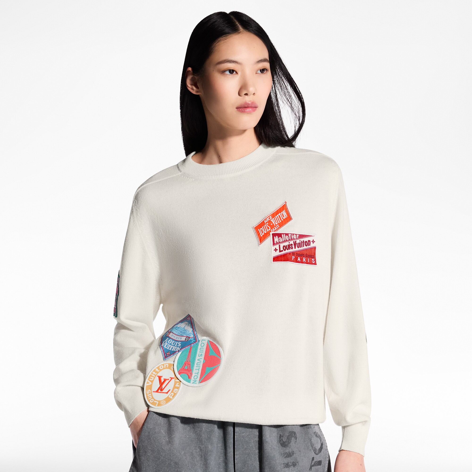 Travel Patch Cashmere Pullover