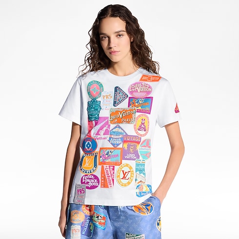 Ready-to-Wear Tops Travel Patch Print T-Shirt | Louis Vuitton ® (Product zoom)