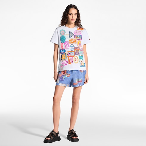 Ready-to-Wear Tops Travel Patch Print T-Shirt | Louis Vuitton ® (Product zoom)