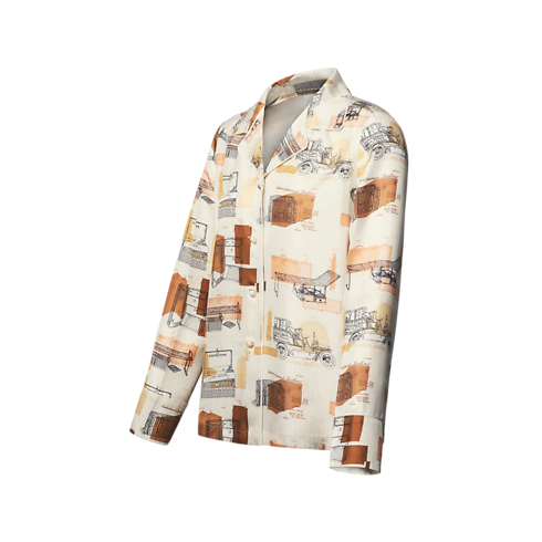 Ready-to-Wear Tops and Shirts Trunk Print Pajama Shirt | Louis Vuitton ® (Product zoom)