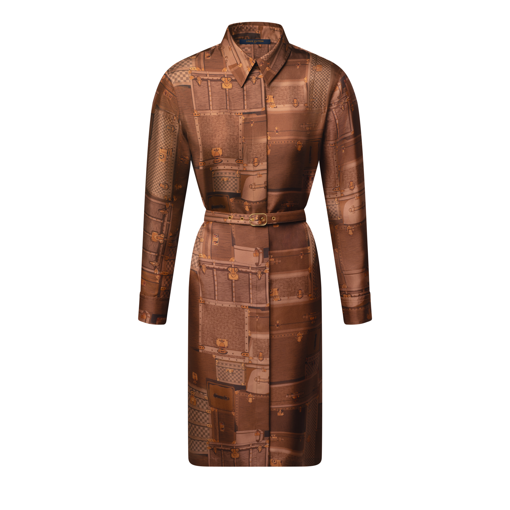  Ready-to-Wear Dresses Trunk Print Shirt Dress | Louis Vuitton ® (Product zoom)