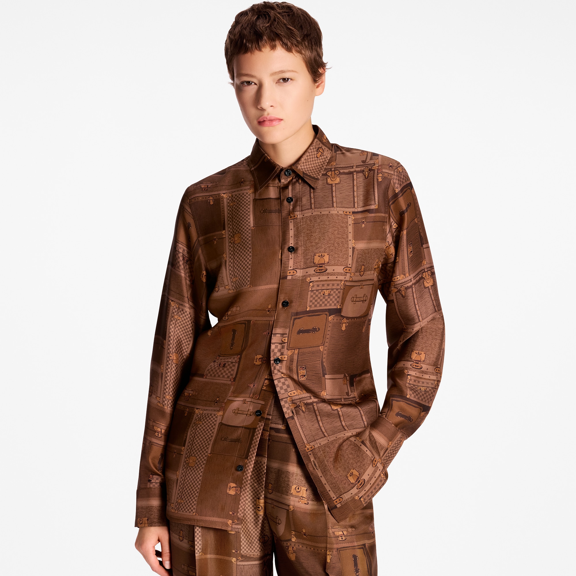 Trunk Print Silk Shirt