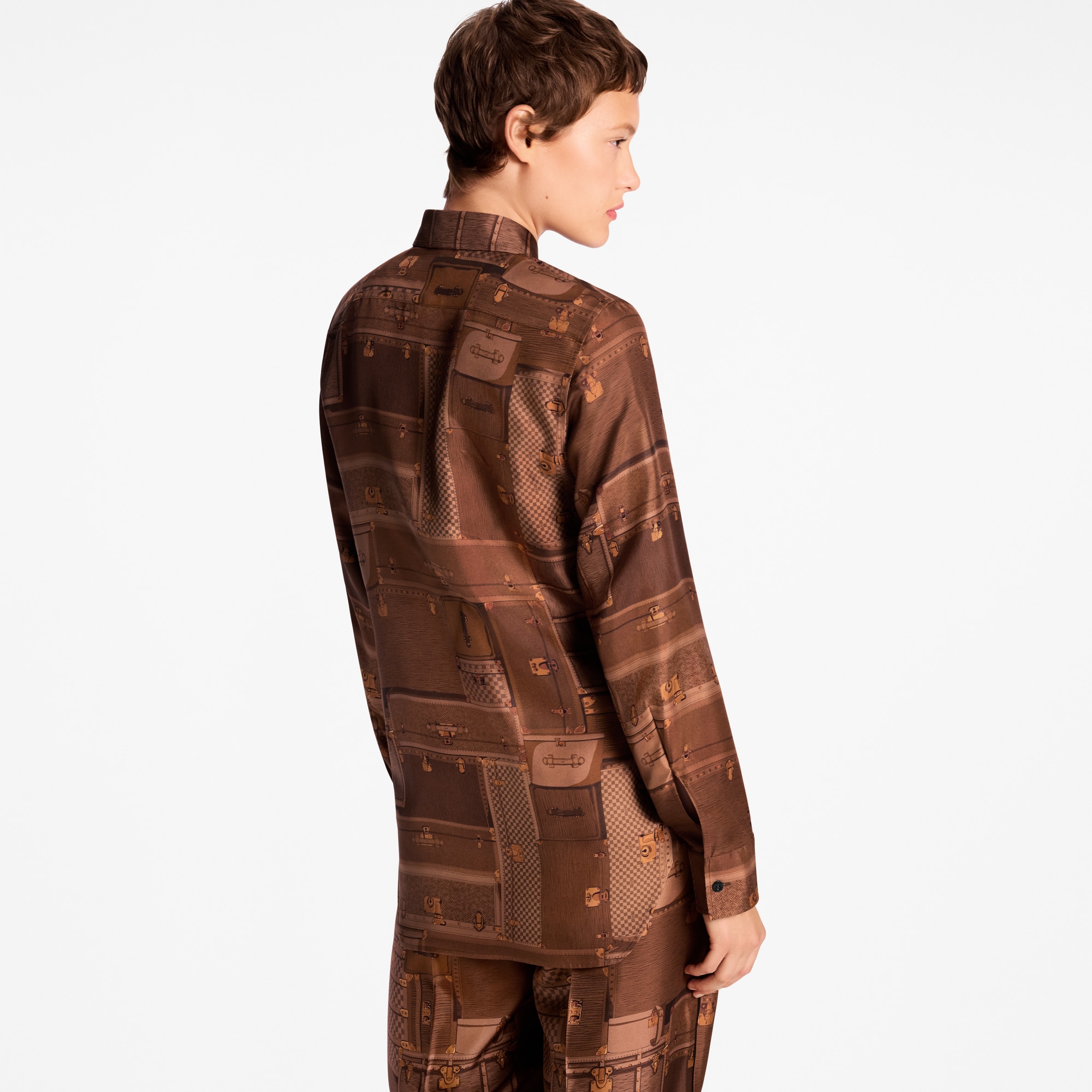  Ready-to-Wear Tops Trunk Print Silk Shirt | Louis Vuitton ® (Product zoom)