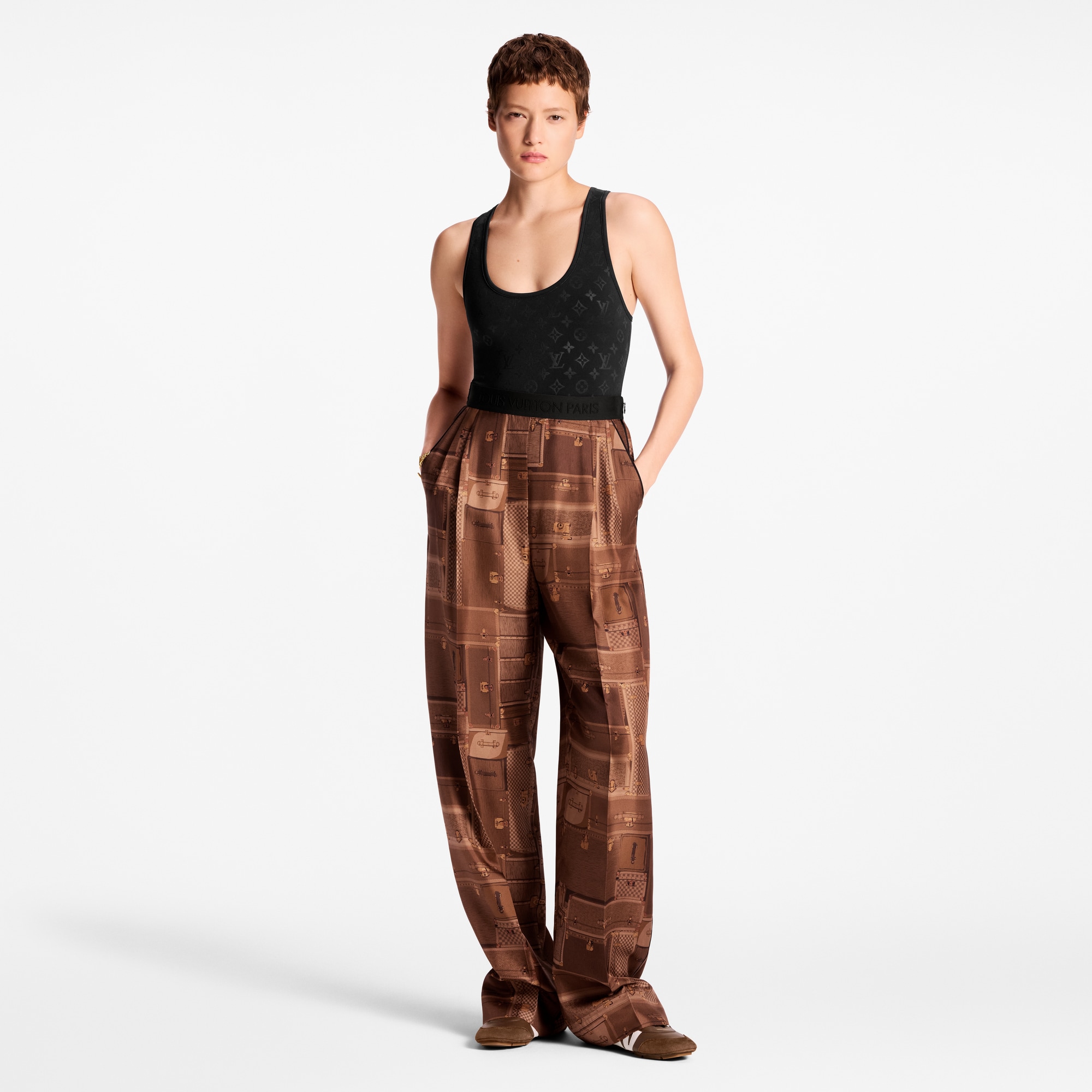  Ready-to-Wear Pants Trunk Print Wide-Leg Pants | Louis Vuitton ® (Product zoom)