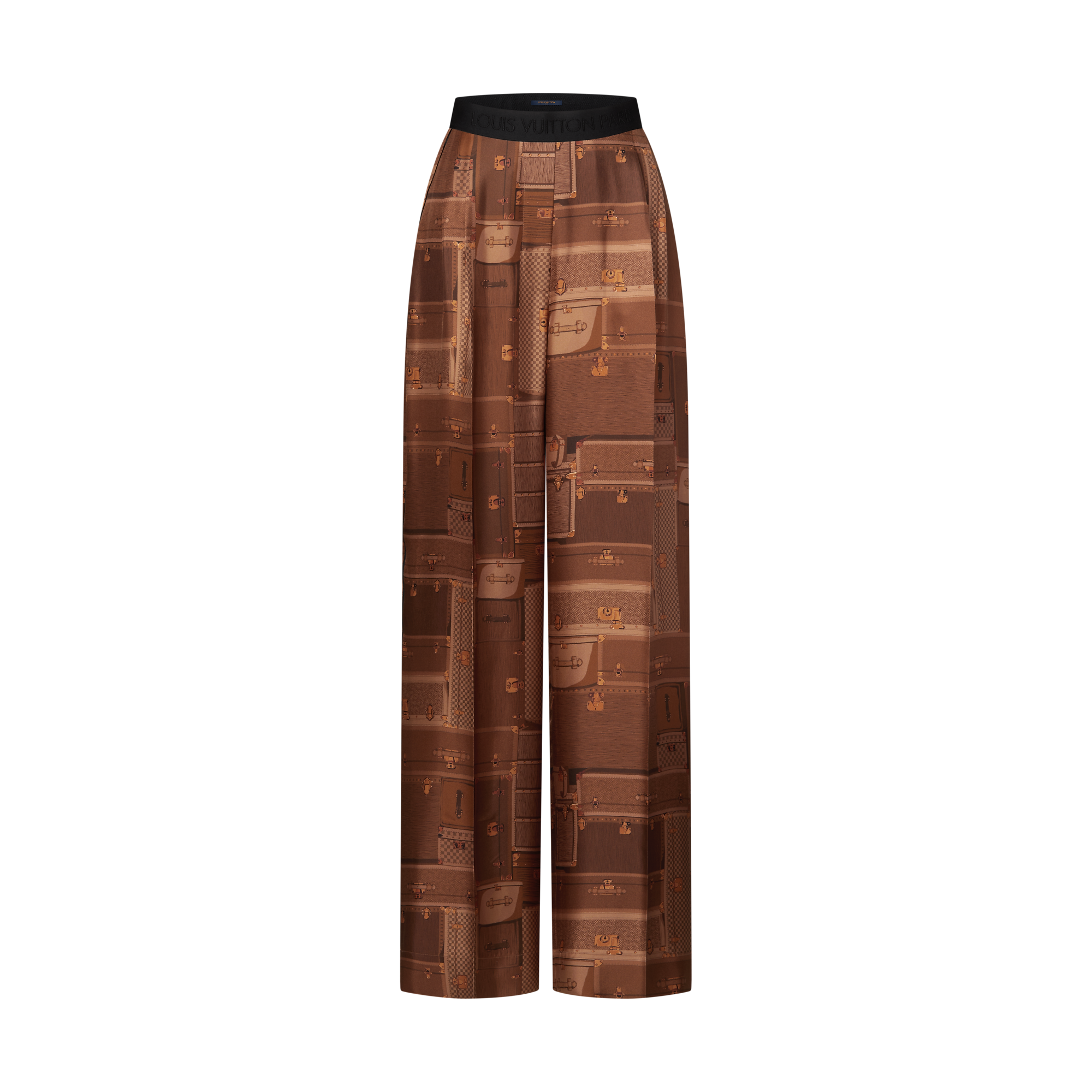 Trunk Print Wide-Leg Pants