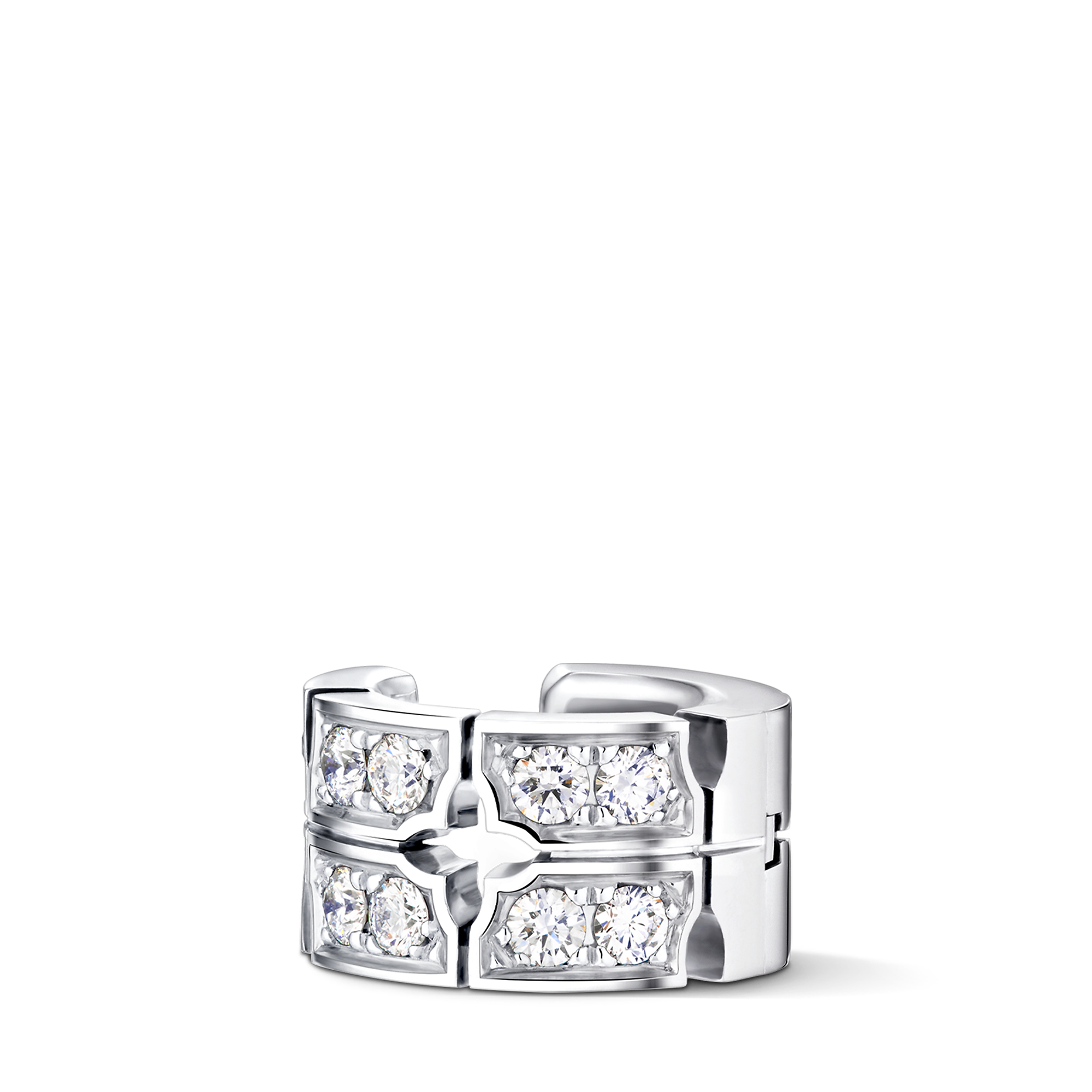 Tumbler Earcuff, White Gold and Diamonds