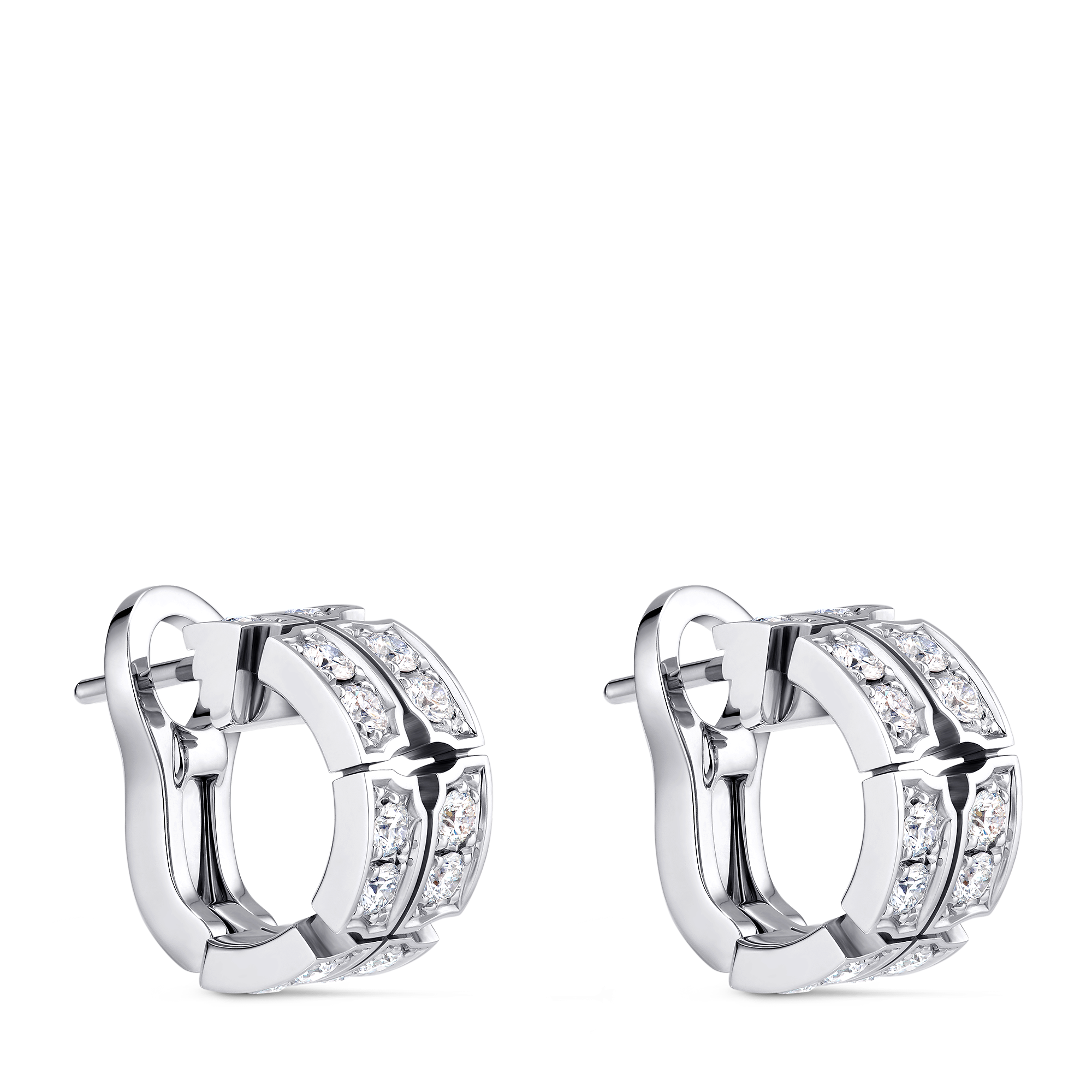 Tumbler Earrings, White Gold and Diamonds