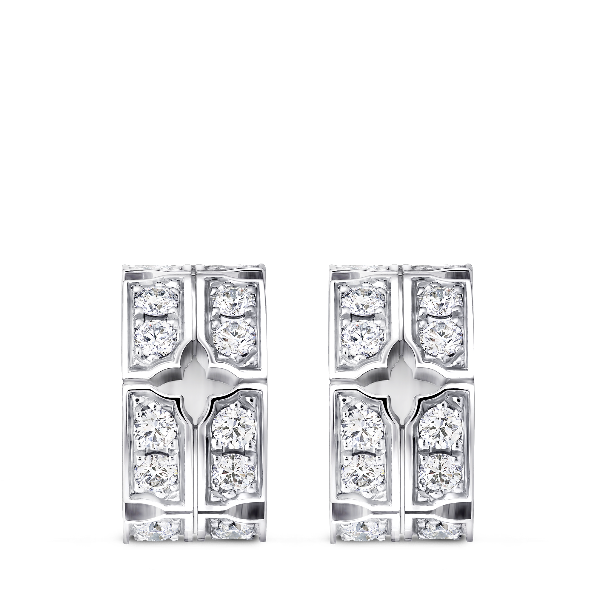 Tumbler Earrings, White Gold and Diamonds
