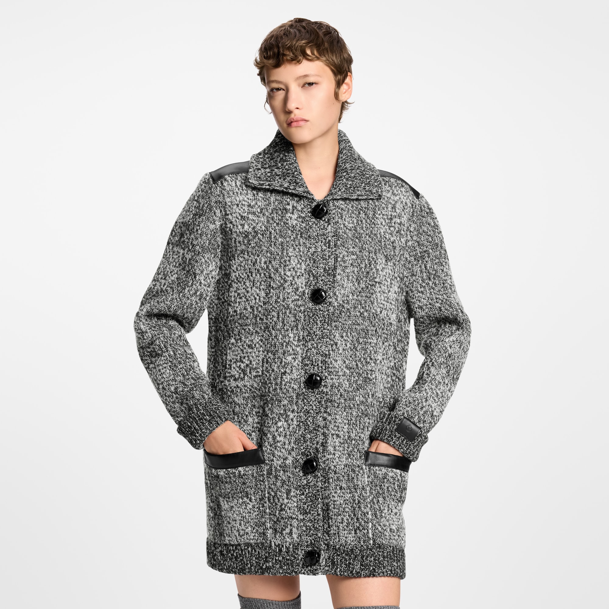  Ready-to-Wear Knitwear Tweed Knit Cardigan | Louis Vuitton ® (Product zoom)