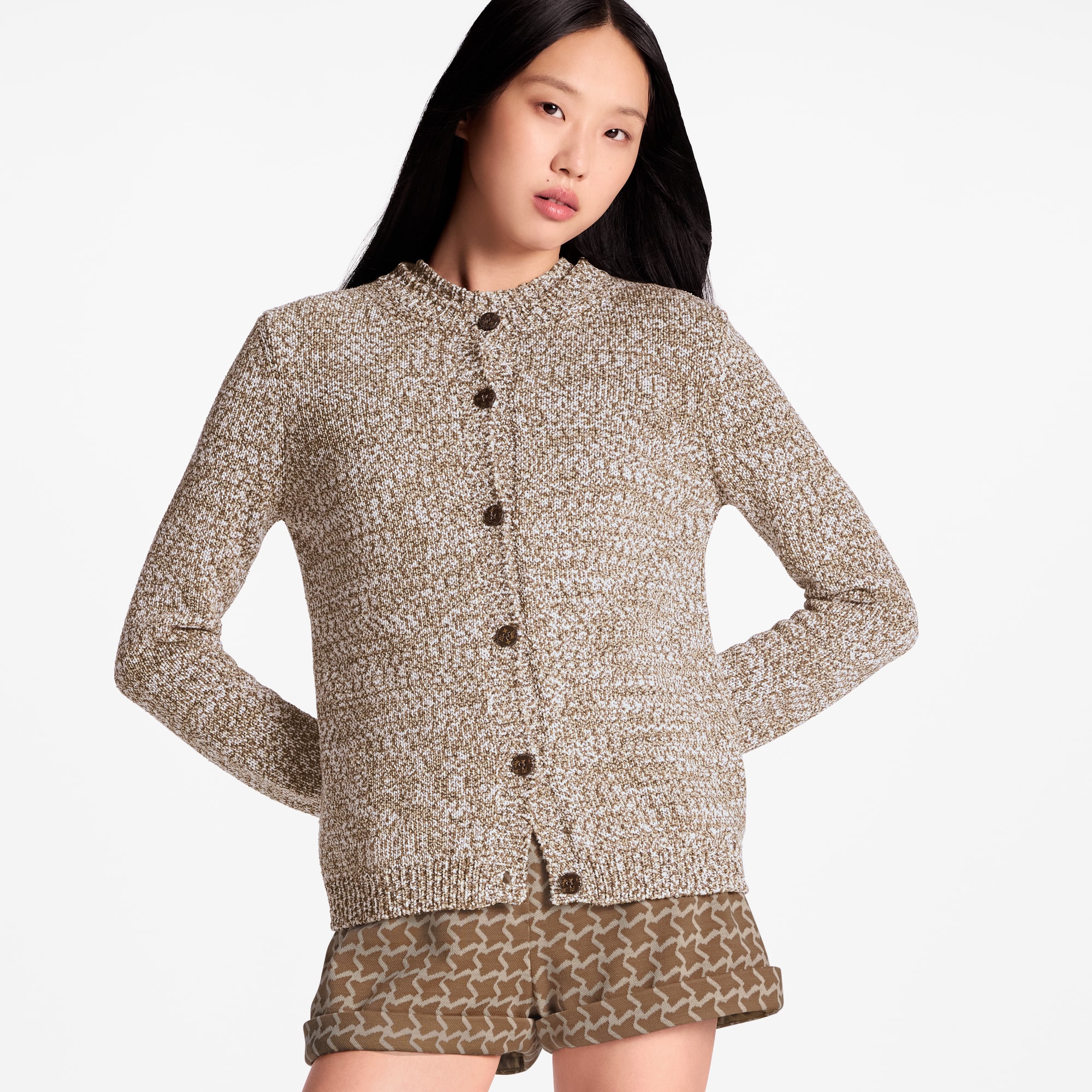  Ready-to-Wear Knitwear Tweed Knit Cardigan | Louis Vuitton ® (Product zoom)