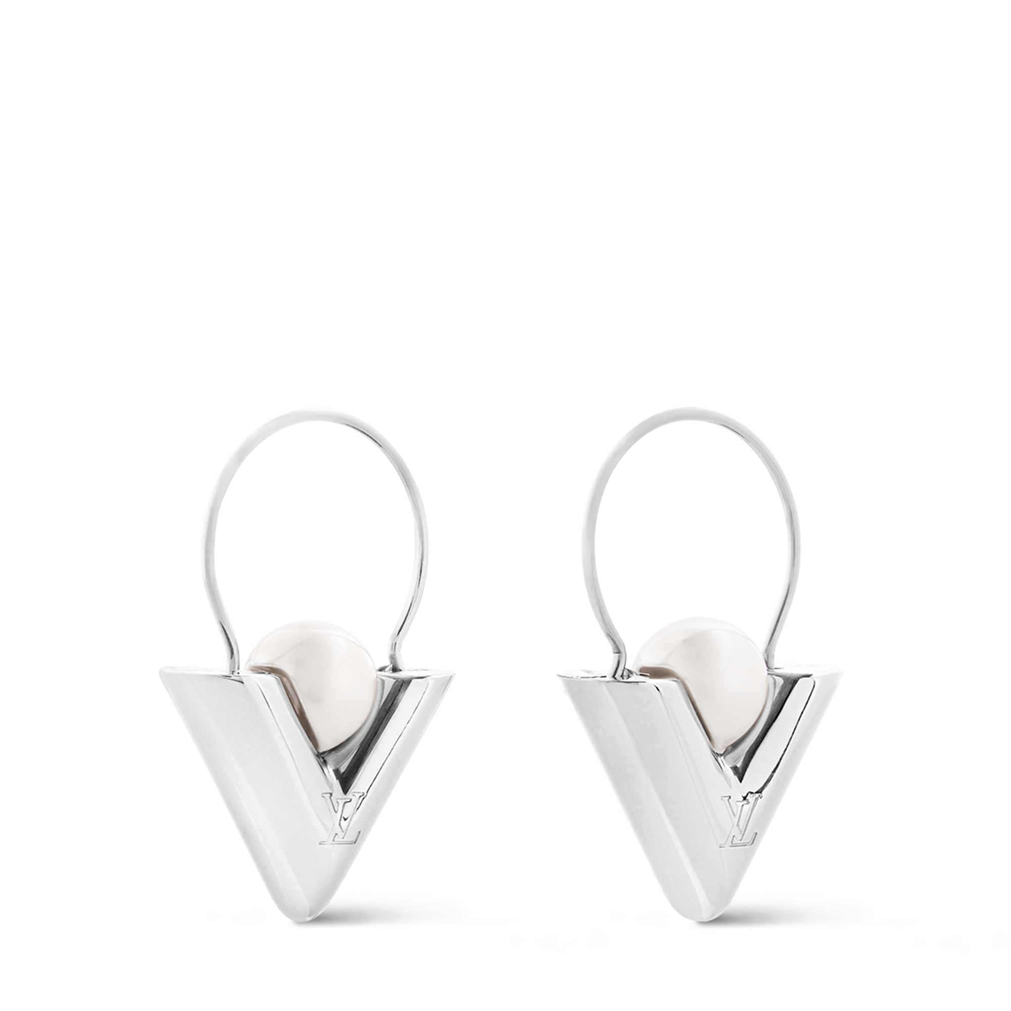 S00 Fashion Jewelry All Fashion Jewelry V For Vuitton Pearl And  Metal Earrings | Louis Vuitton ® (Product zoom)