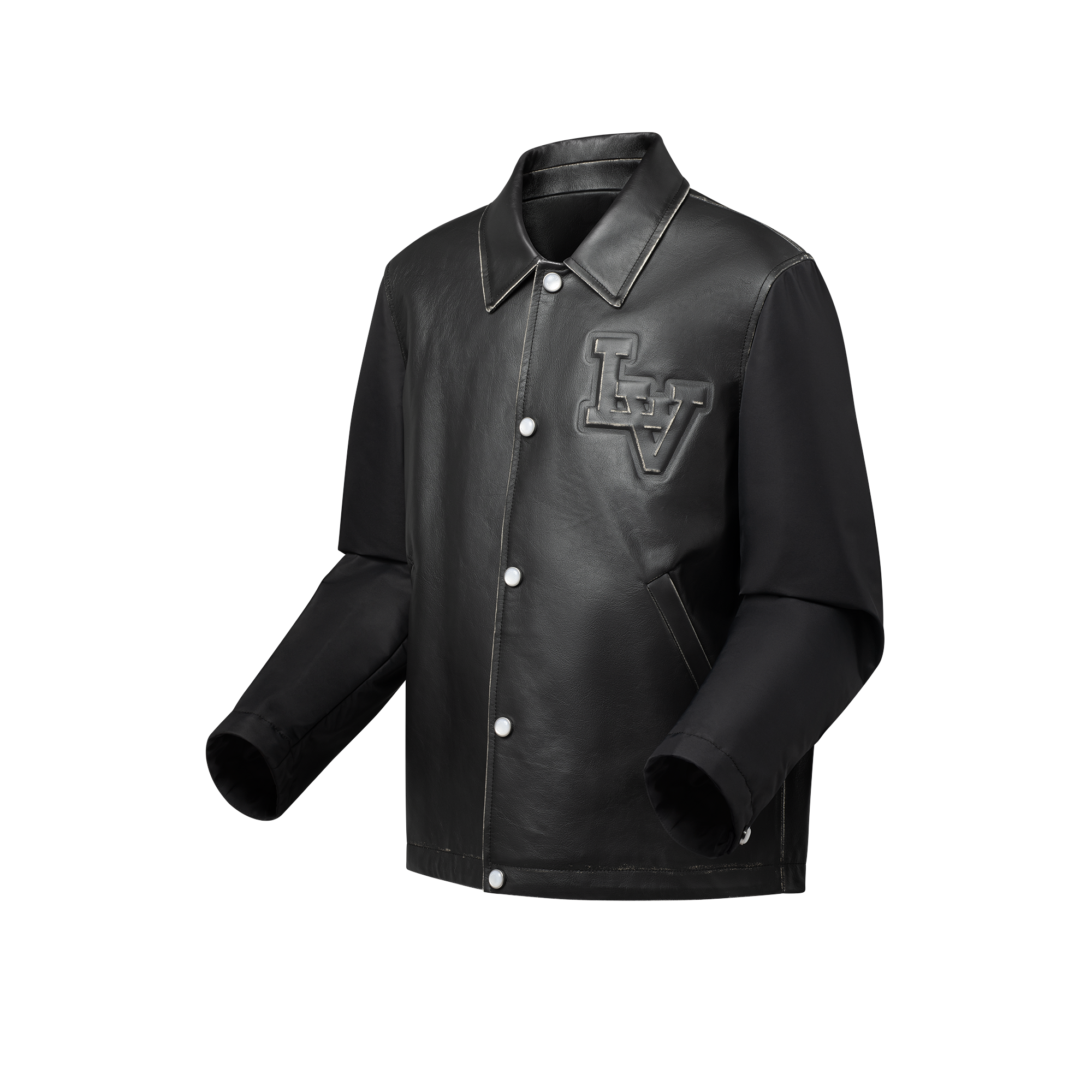  Ready-to-Wear Coats and Outerwear Vintage Effect Leather And Nylon Coach Jacket | Louis Vuitton ® (Product zoom)