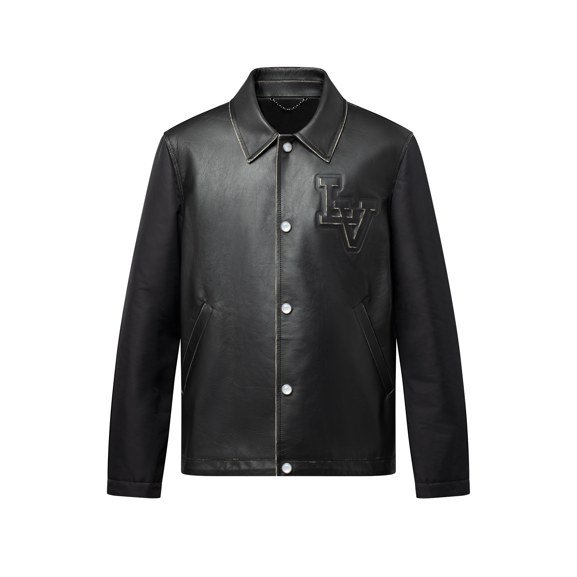  Ready-to-Wear Coats and Outerwear Vintage Effect Leather And Nylon Coach Jacket | Louis Vuitton ® (Product zoom)