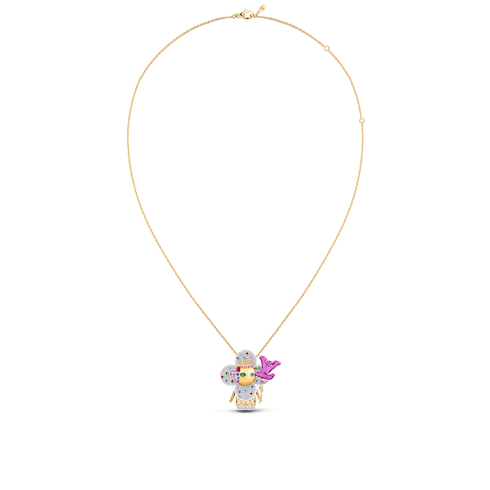 Categories Necklaces and Pendants Vivienne Celebration Pendant, Yellow Gold, White Gold, Titanium, Diamonds and Colored Gemstones | Louis Vuitton ® (Product zoom)