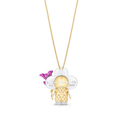 Categories Necklaces and Pendants Vivienne Celebration Pendant, Yellow Gold, White Gold, Titanium, Diamonds and Colored Gemstones | Louis Vuitton ® (Product zoom)