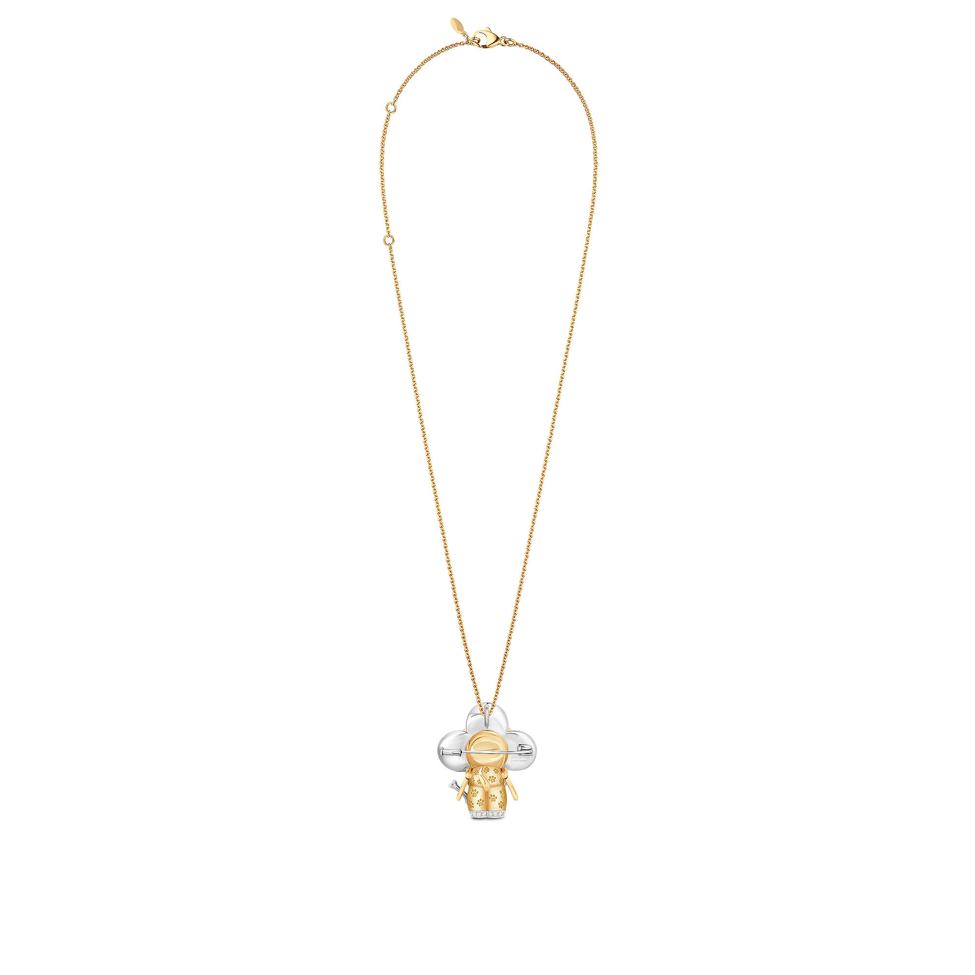 Vivienne Dog Pendant, Yellow Gold, White Gold, Lacquer, Diamonds & Colored Gemstones