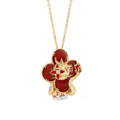 Jewelry Necklaces and Pendants Vivienne Dragon Pendant, Yellow Gold, White Gold, Lacquer, Diamonds & Colored Gemstones | Louis Vuitton ® (Product zoom)