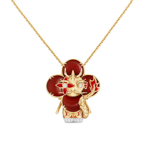 Jewelry Necklaces and Pendants Vivienne Dragon Pendant, Yellow Gold, White Gold, Lacquer, Diamonds & Colored Gemstones | Louis Vuitton ® (Product zoom)