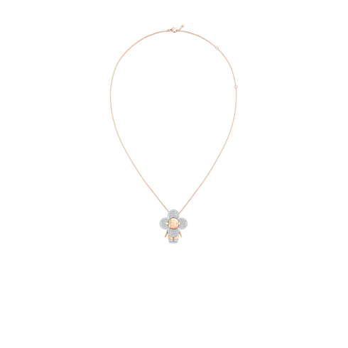 Categories Necklaces and Pendants Vivienne large pendant, 3 golds & diamonds pavage | Louis Vuitton ® (Product zoom)