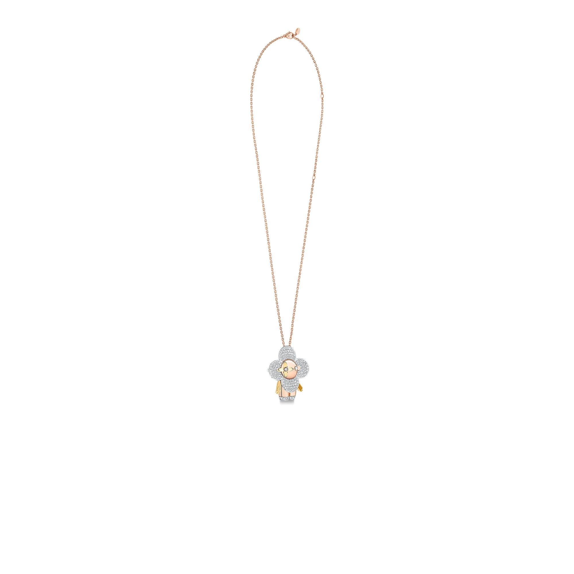  Categories Necklaces and Pendants  Vivienne large pendant, 3 golds & diamonds pavage | Louis Vuitton ® (Product zoom)