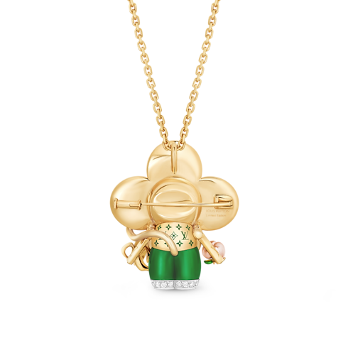 Jewelry Necklaces and Pendants Vivienne Monkey Pendant, 3 Golds, Lacquer, Diamonds & Colored Gemstones | Louis Vuitton ® (Product zoom)