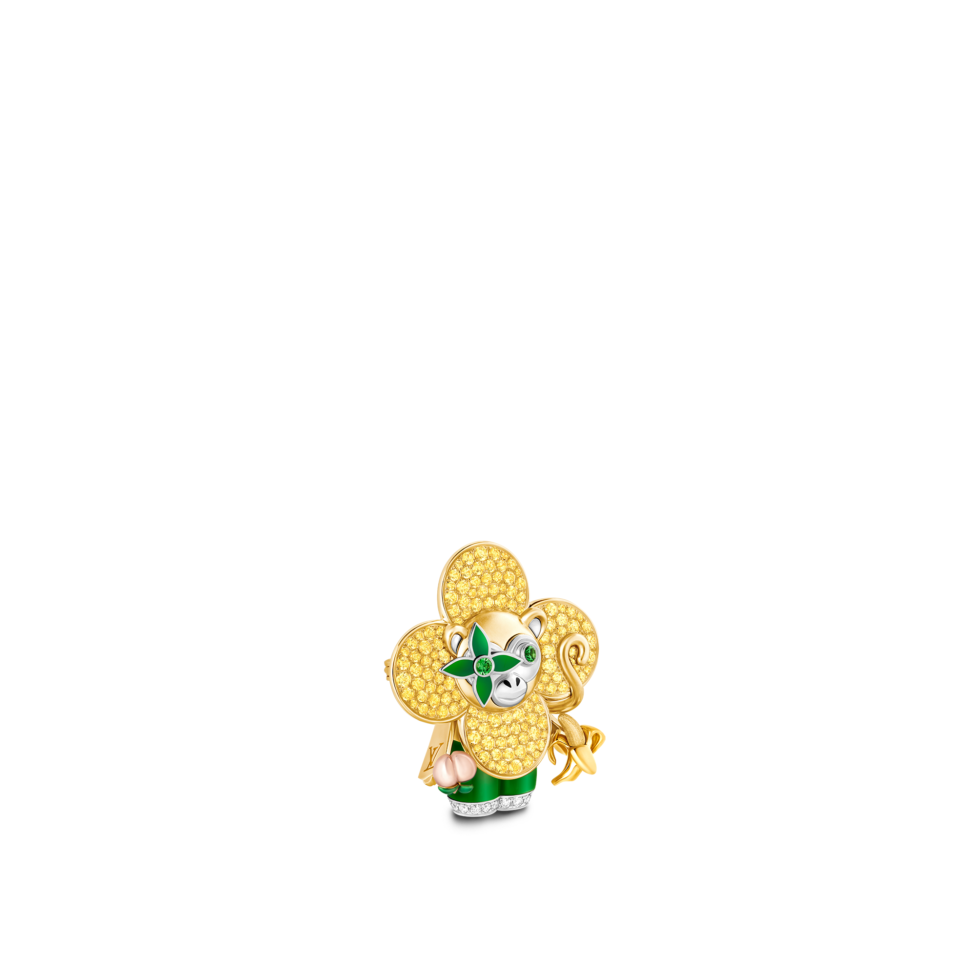  Jewelry Necklaces and Pendants Vivienne Monkey Pendant, 3 Golds, Lacquer, Diamonds & Colored Gemstones | Louis Vuitton ® (Product zoom)