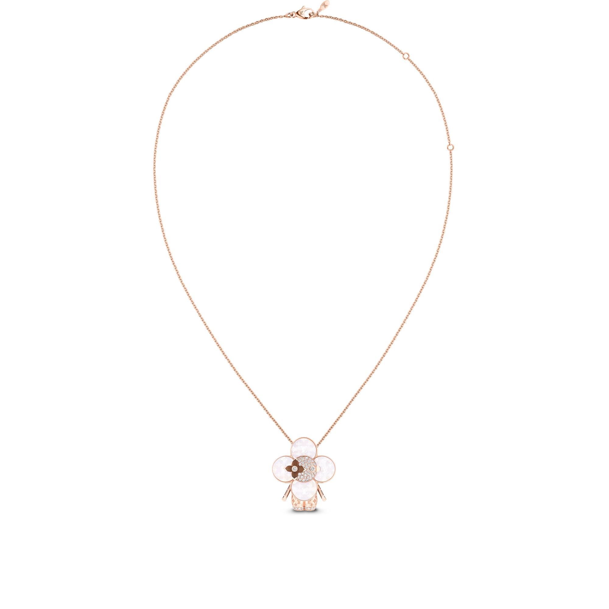  Categories All Fine Jewelry Vivienne Monogram Pendant, Pink Gold, Mother-Of-Pearl, Wood & Diamonds | Louis Vuitton ® (Product zoom)
