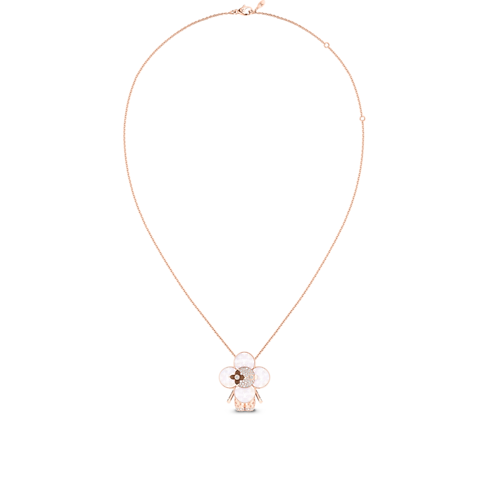 Categories All Fine Jewelry Vivienne Monogram Pendant, Pink Gold, Mother-Of-Pearl, Wood & Diamonds | Louis Vuitton ® (Product zoom)