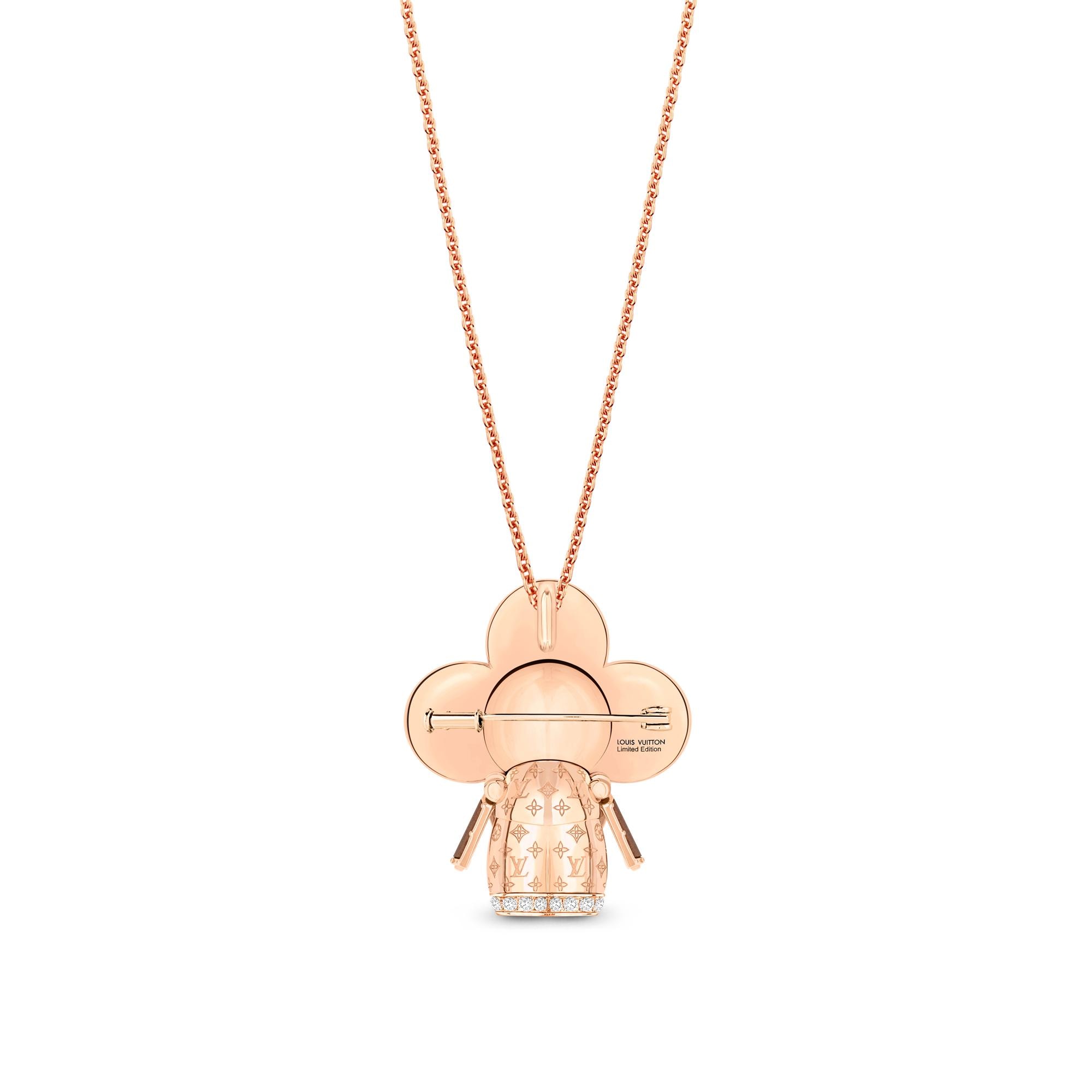  Categories All Fine Jewelry Vivienne Monogram Pendant, Pink Gold, Mother-Of-Pearl, Wood & Diamonds | Louis Vuitton ® (Product zoom)