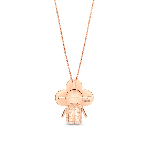 Categories All Fine Jewelry Vivienne Monogram Pendant, Pink Gold, Mother-Of-Pearl, Wood & Diamonds | Louis Vuitton ® (Product zoom)