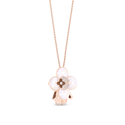 Categories All Fine Jewelry Vivienne Monogram Pendant, Pink Gold, Mother-Of-Pearl, Wood & Diamonds | Louis Vuitton ® (Product zoom)