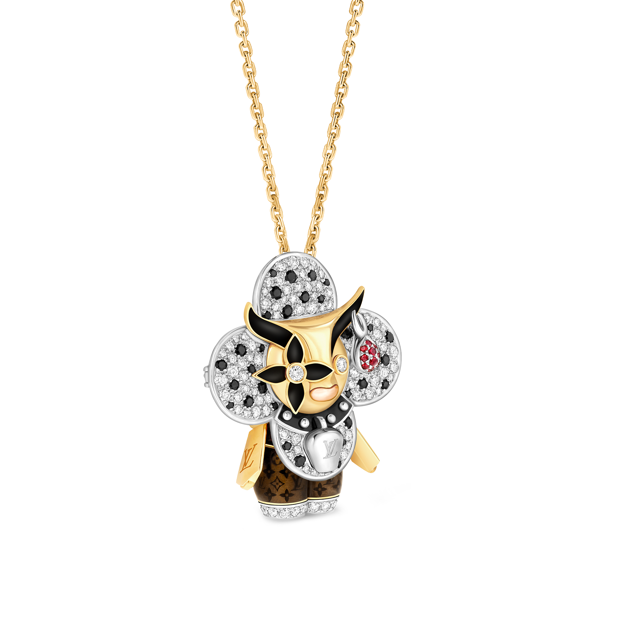  Jewelry Necklaces and Pendants Vivienne Ox Pendant, 3 Golds, Lacquer, Diamonds & Colored Gemstones | Louis Vuitton ® (Product zoom)
