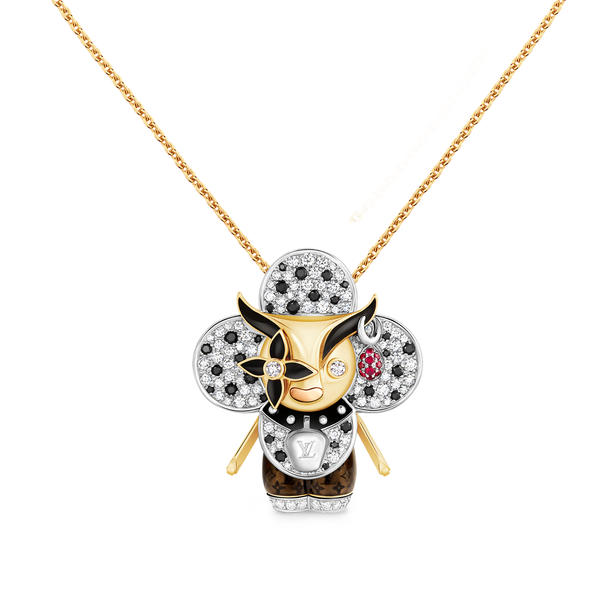  Jewelry Necklaces and Pendants Vivienne Ox Pendant, 3 Golds, Lacquer, Diamonds & Colored Gemstones | Louis Vuitton ® (Product zoom)