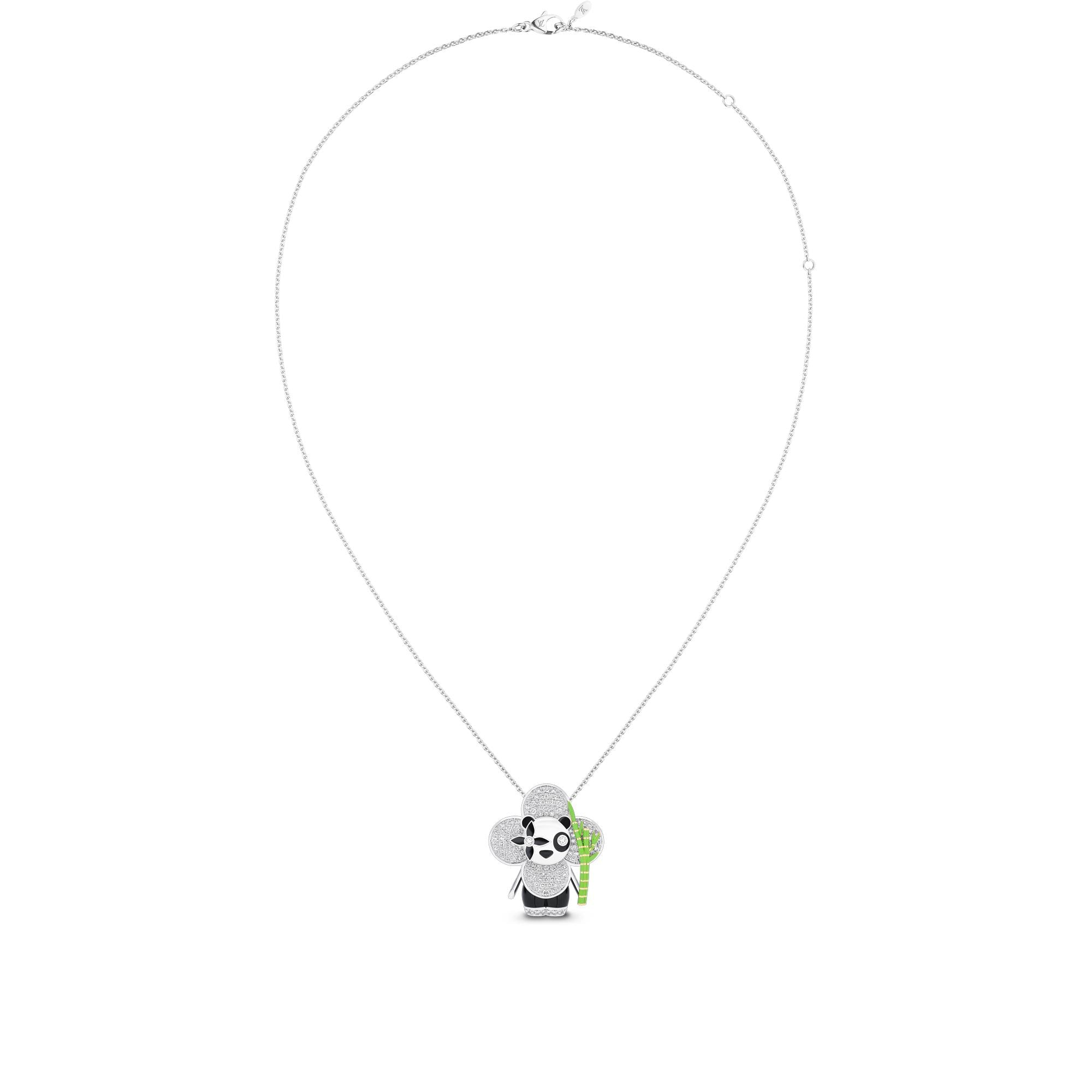  Categories All Fine Jewelry Vivienne Panda Pendant, White Gold, Yellow Gold, Onyx, Lacquer & Diamonds | Louis Vuitton ® (Product zoom)