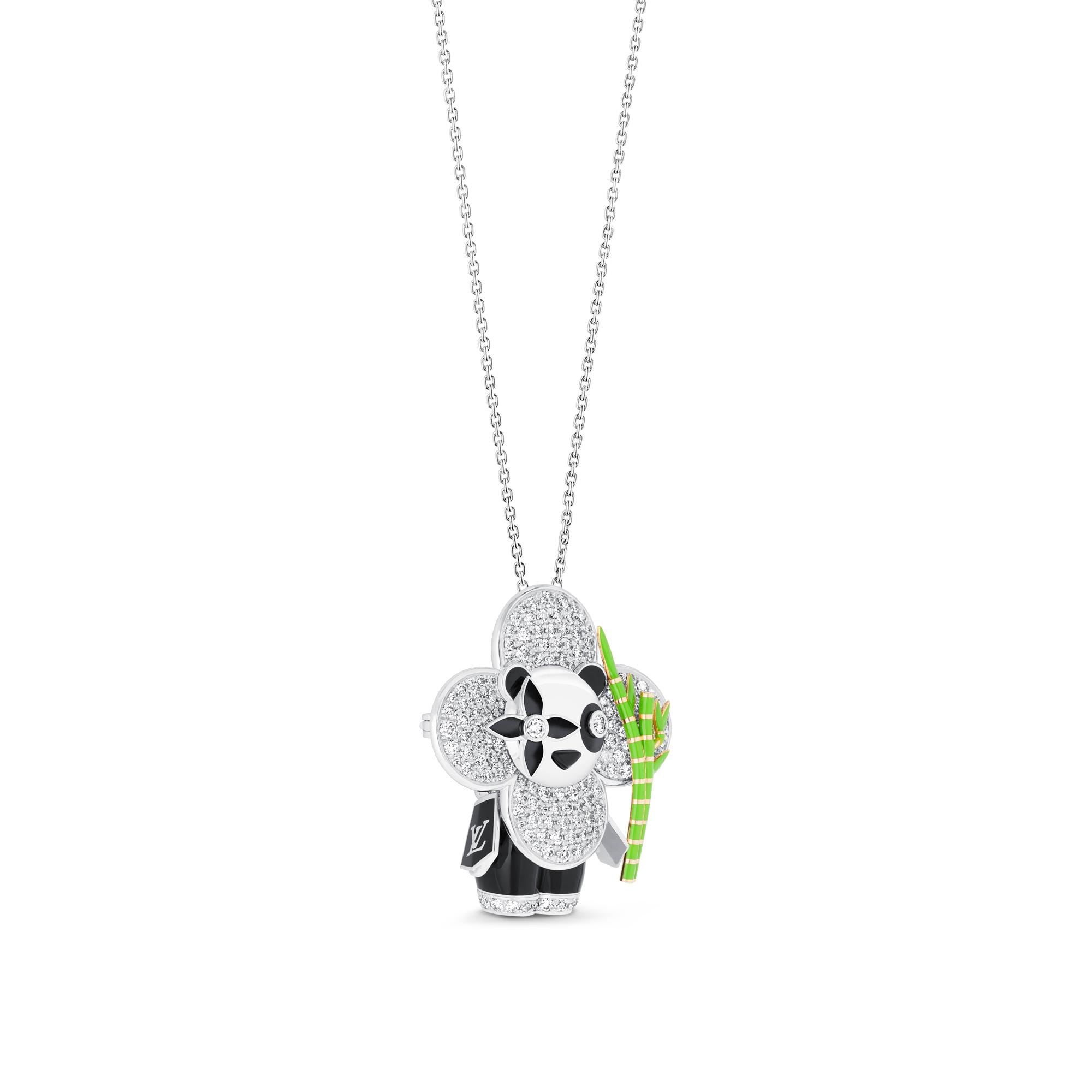  Categories All Fine Jewelry Vivienne Panda Pendant, White Gold, Yellow Gold, Onyx, Lacquer & Diamonds | Louis Vuitton ® (Product zoom)