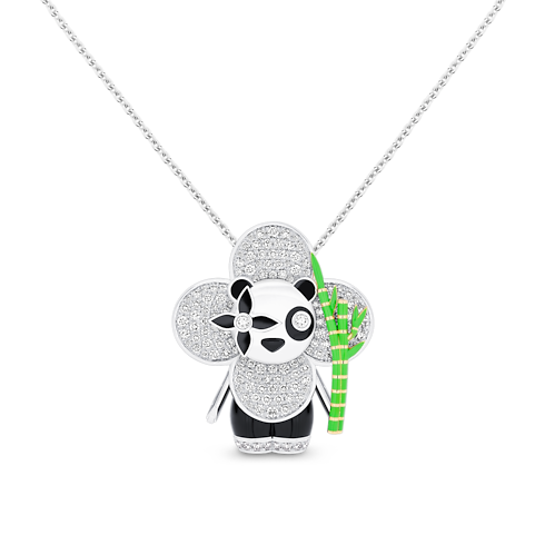 Categories All Fine Jewelry Vivienne Panda Pendant, White Gold, Yellow Gold, Onyx, Lacquer & Diamonds | Louis Vuitton ® (Product zoom)