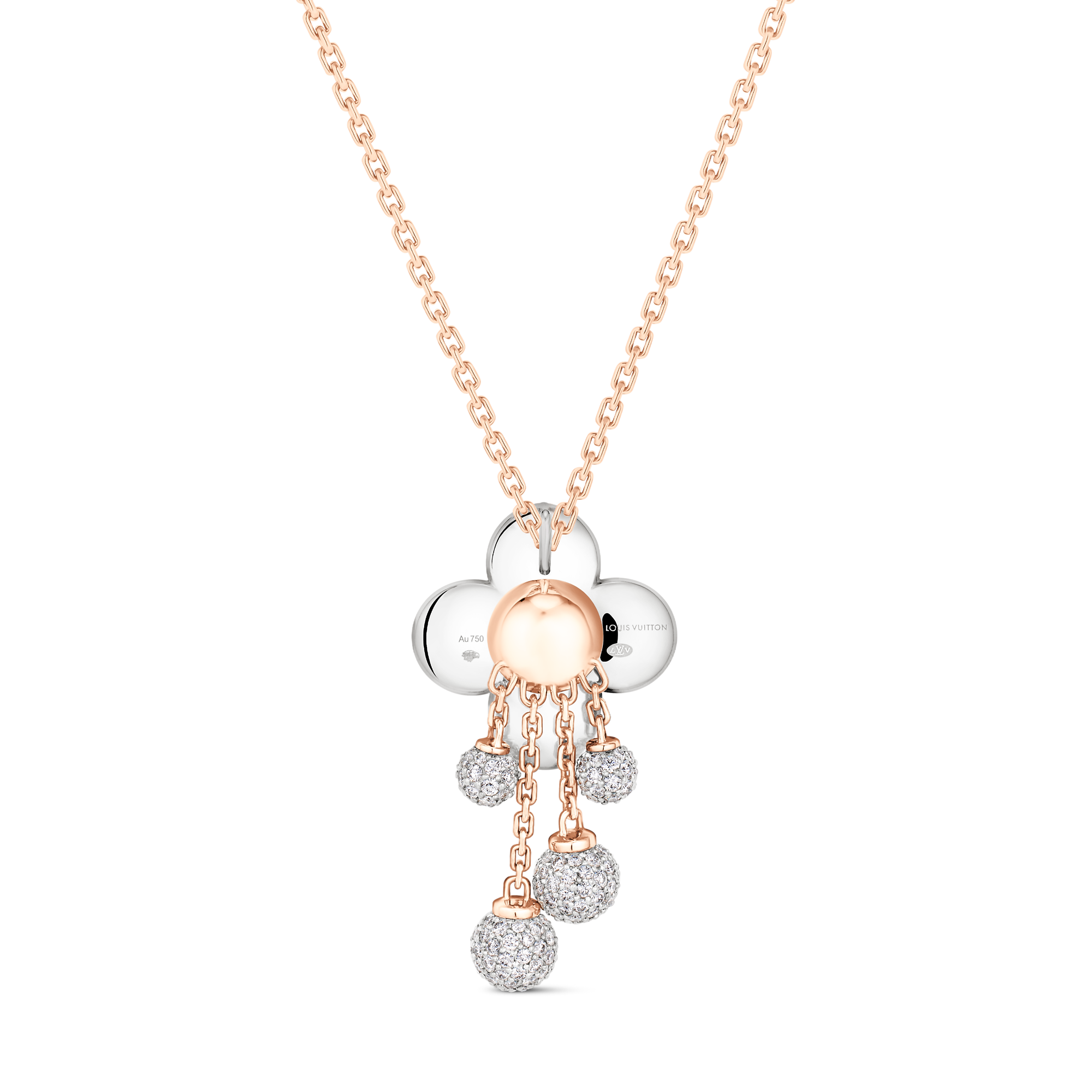 Vivienne Pendant, 3 Golds and Diamonds