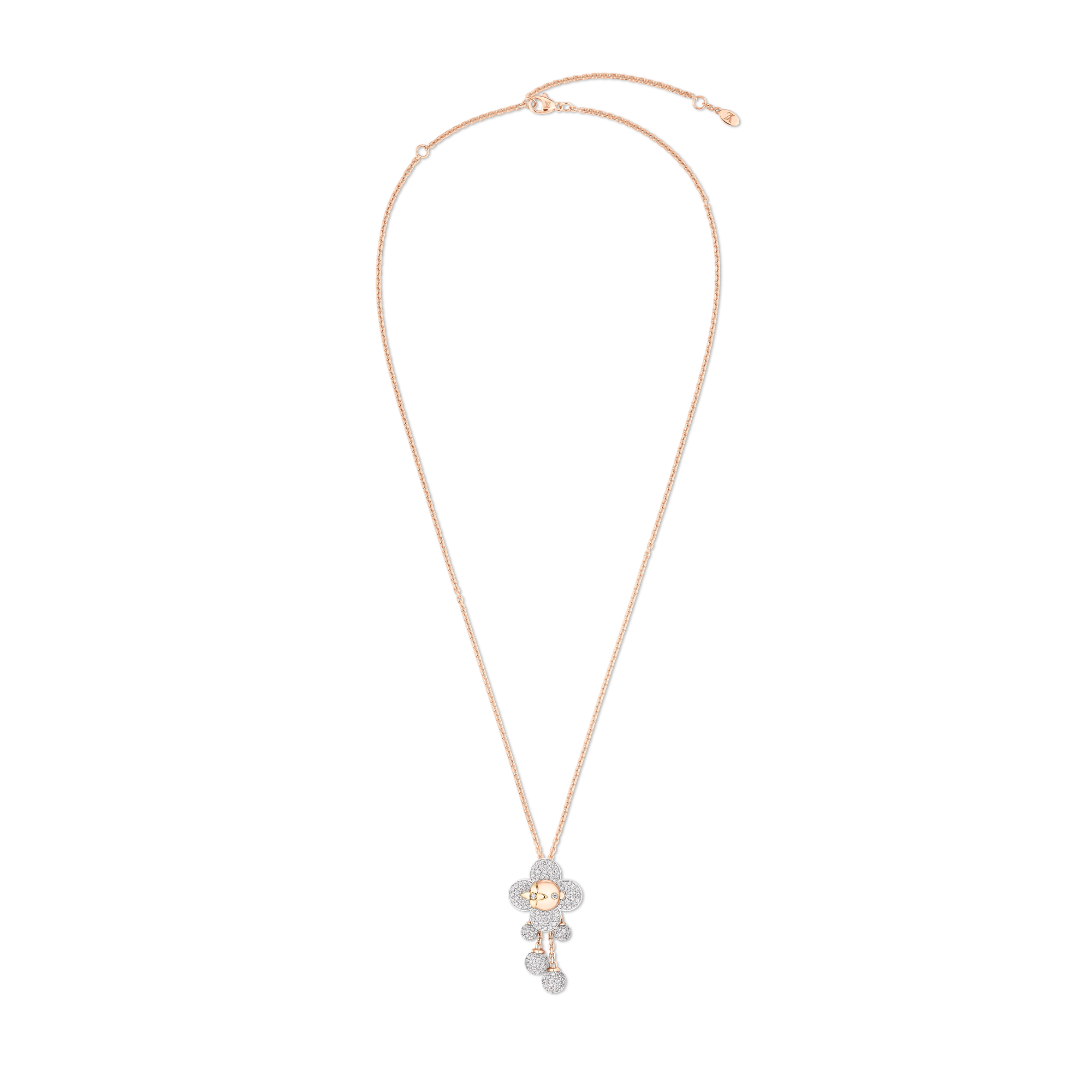 Vivienne Pendant, 3 Golds and Diamonds