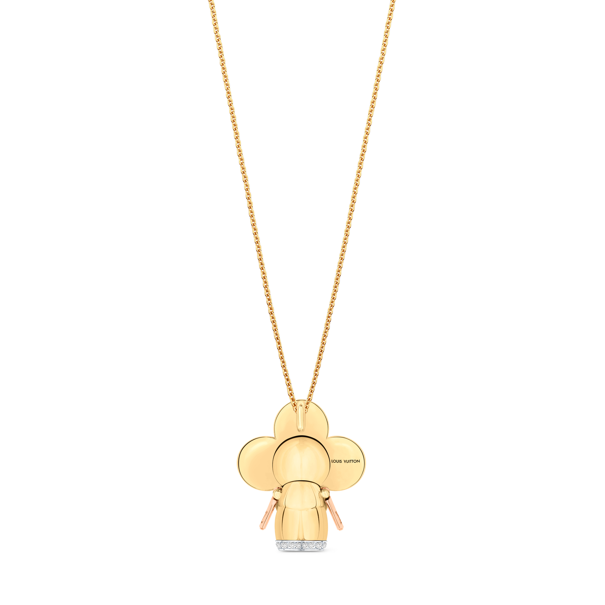  Categories Necklaces and Pendants  Vivienne pendant, 3 golds, black lacquer & diamonds | Louis Vuitton ® (Product zoom)