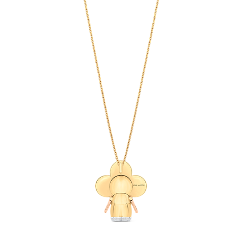 Categories Necklaces and Pendants Vivienne pendant, 3 golds, black lacquer & diamonds | Louis Vuitton ® (Product zoom)