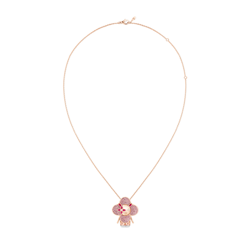 Jewelry Necklaces and Pendants Vivienne Pig Pendant, Pink Gold, Lacquer, Diamonds & Colored Gemstones | Louis Vuitton ® (Product zoom)
