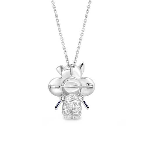 Jewelry Necklaces and Pendants Vivienne Rabbit Pendant, White Gold, Lacquer, Diamonds & Colored Gemstones | Louis Vuitton ® (Product zoom)