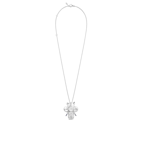 Jewelry Necklaces and Pendants Vivienne Rabbit Pendant, White Gold, Lacquer, Diamonds & Colored Gemstones | Louis Vuitton ® (Product zoom)
