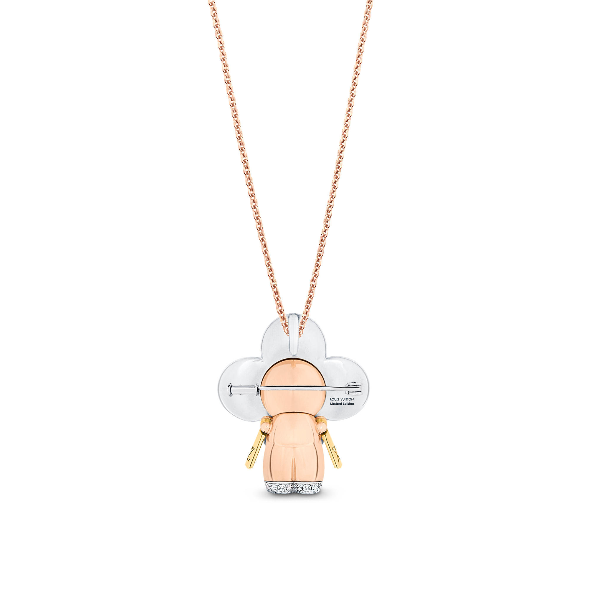 Vivienne Rainbow Pendant, 3 Golds, Diamonds & Colored Gemstones