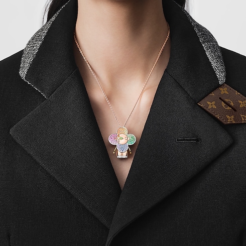 Categories All Fine Jewelry Vivienne Rainbow Pendant, 3 Golds, Diamonds & Colored Gemstones | Louis Vuitton ® (Product zoom)