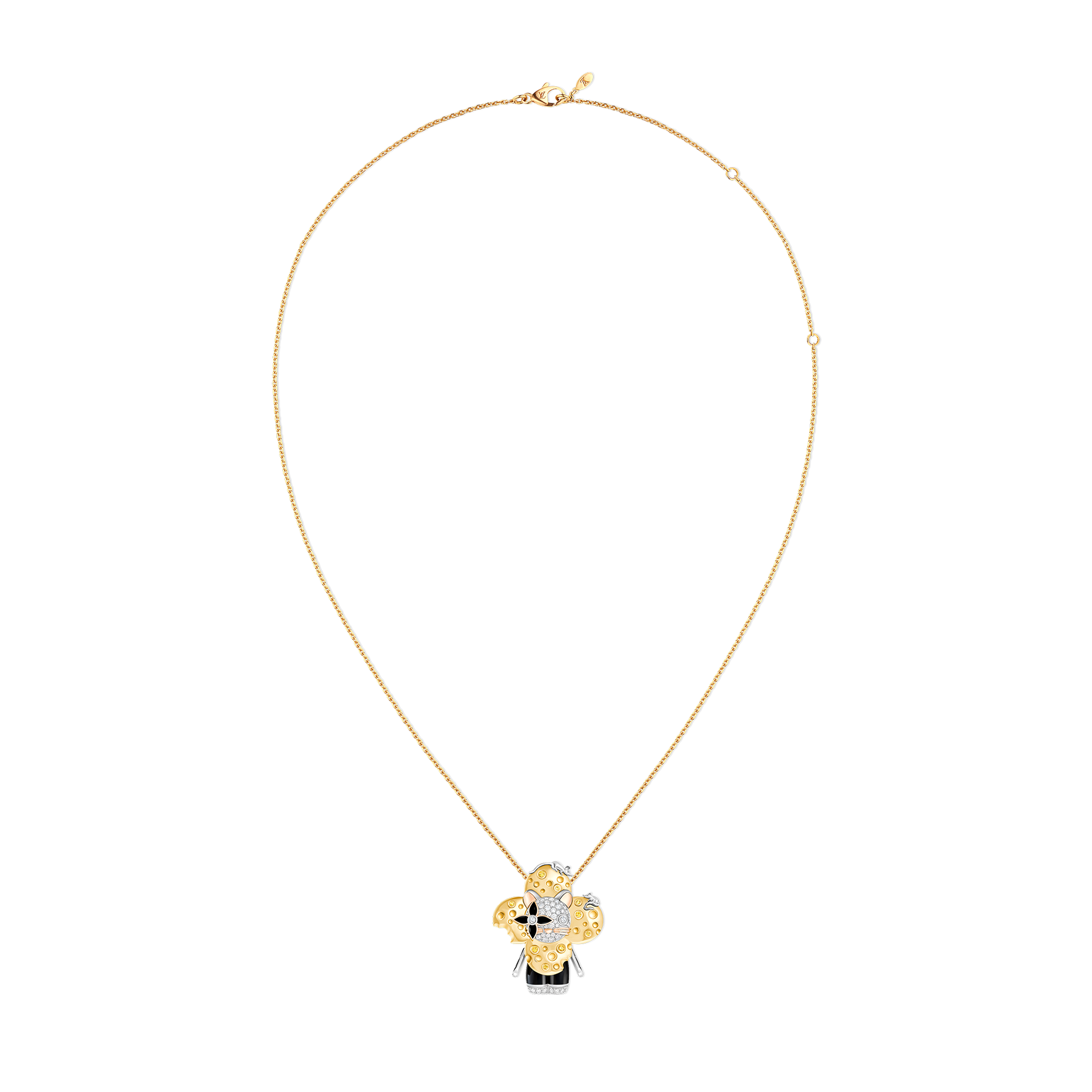  Jewelry Necklaces and Pendants Vivienne Rat Pendant, 3 Golds, Lacquer, Diamonds & Colored Gemstones | Louis Vuitton ® (Product zoom)