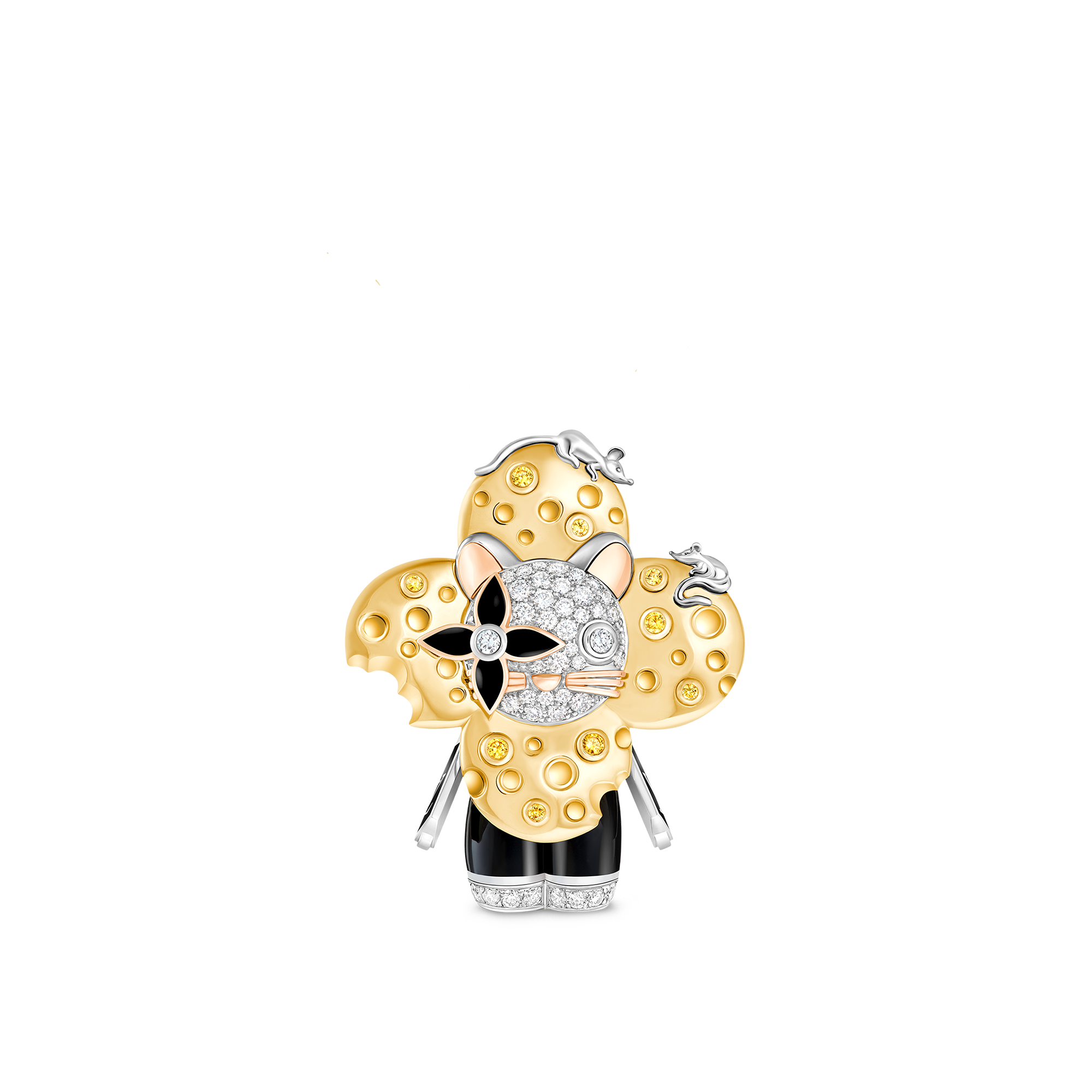  Jewelry Necklaces and Pendants Vivienne Rat Pendant, 3 Golds, Lacquer, Diamonds & Colored Gemstones | Louis Vuitton ® (Product zoom)